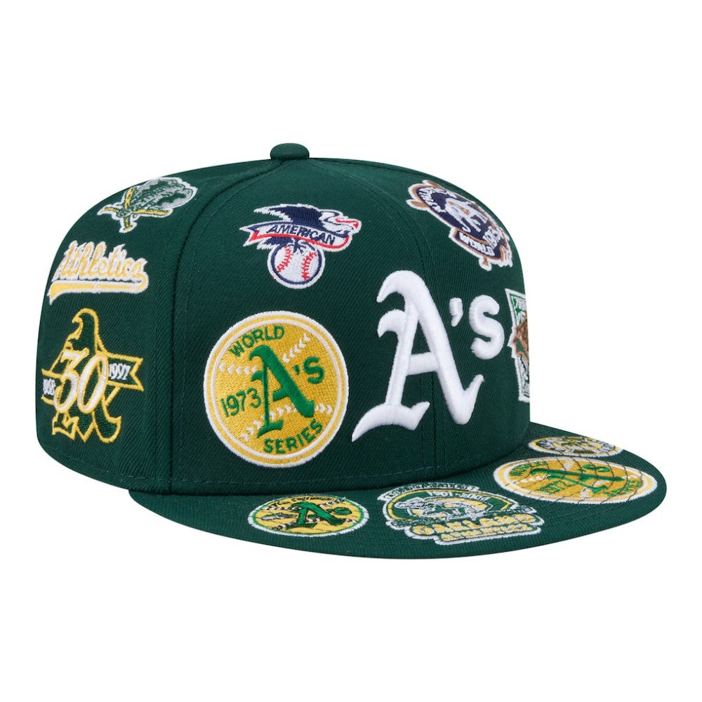 Green Athletics New Era All Over 59FIFTY Fitted Hat
