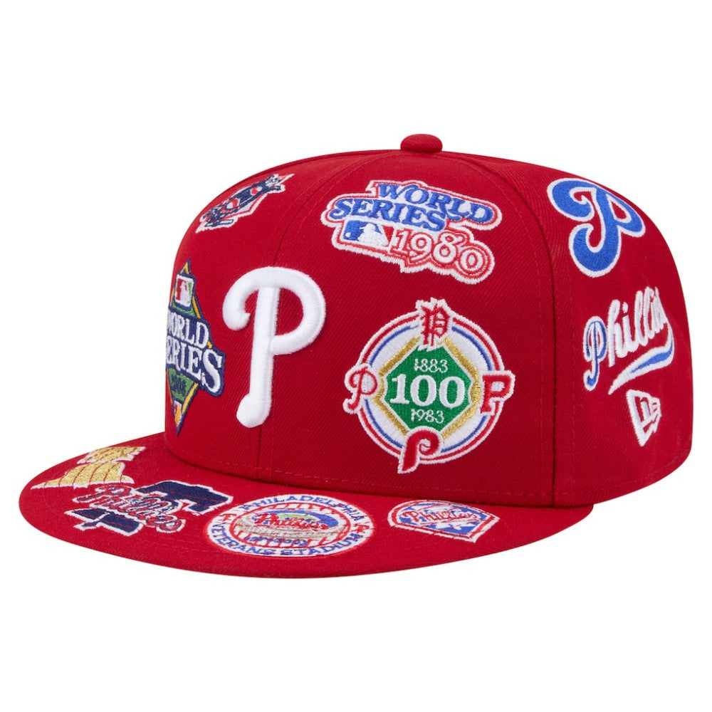 Red Philadelphia Phillies New Era All Over 59FIFTY Fitted Hat