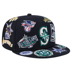 Navy Seattle Mariners New Era All Over 59FIFTY Fitted Hat
