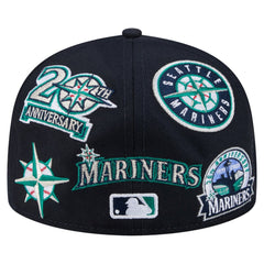Navy Seattle Mariners New Era All Over 59FIFTY Fitted Hat