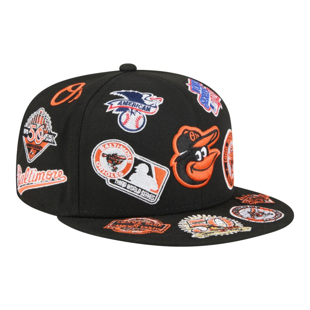 Black Baltimore Orioles New Era All Over 59FIFTY Fitted Hat