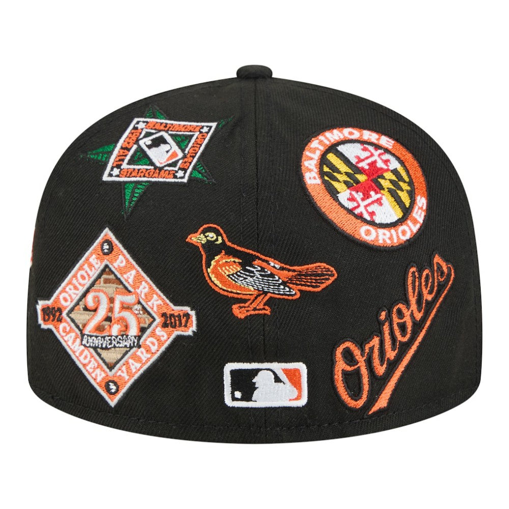 Black Baltimore Orioles New Era All Over 59FIFTY Fitted Hat