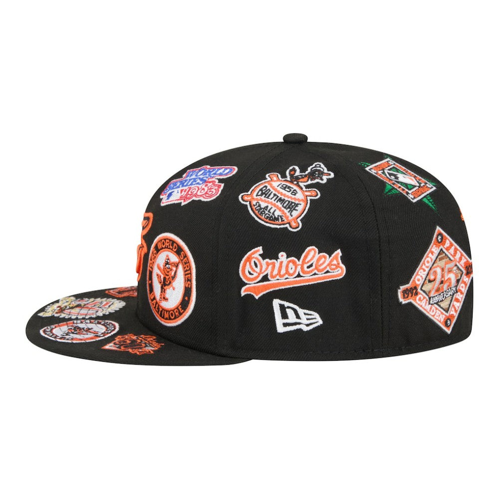 Black Baltimore Orioles New Era All Over 59FIFTY Fitted Hat