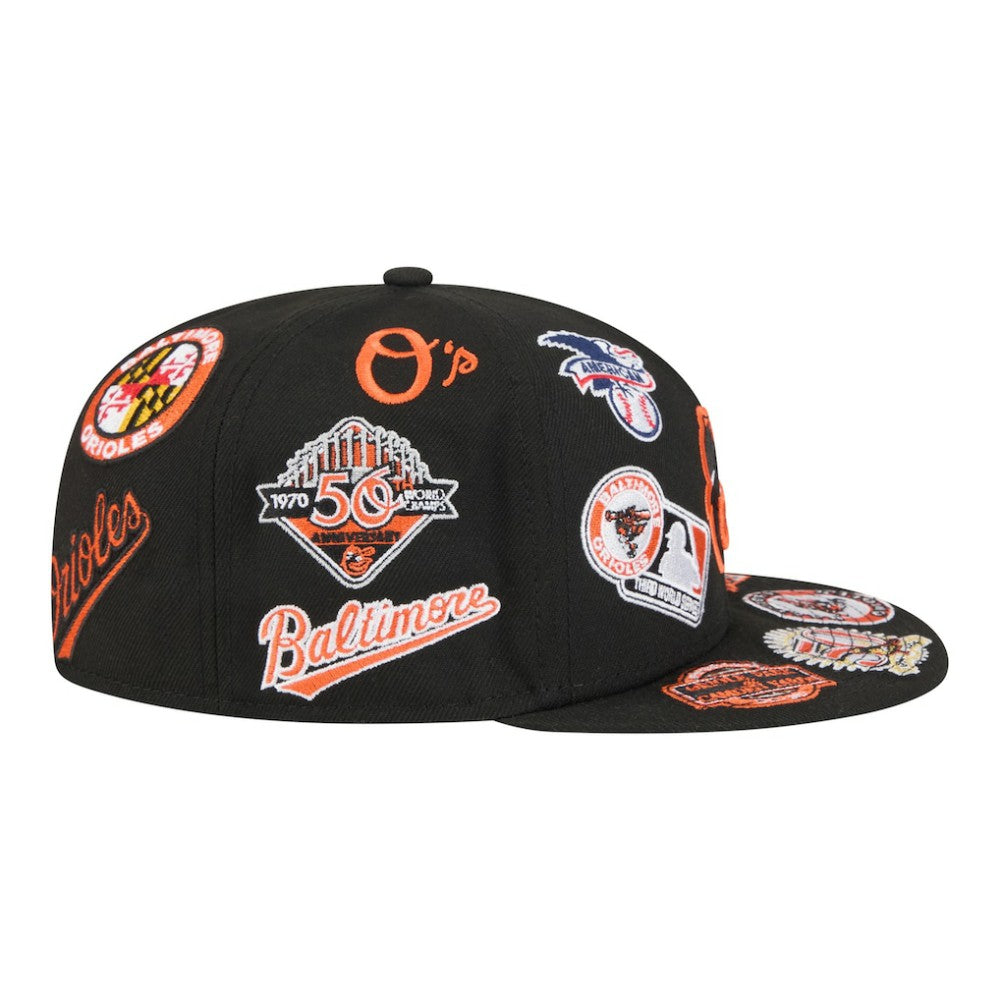 Black Baltimore Orioles New Era All Over 59FIFTY Fitted Hat