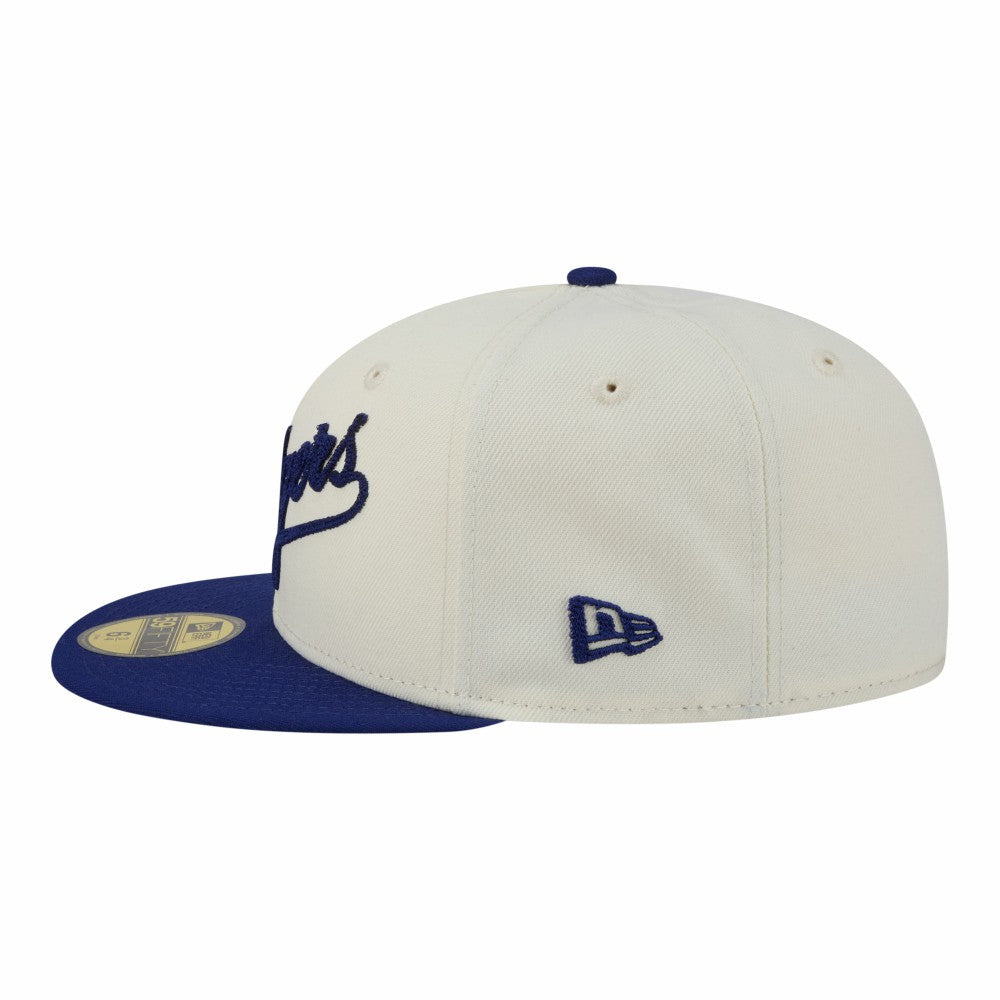 Cream Los Angeles Dodgers New Era Two-Tone Stitch 59FIFTY Fitted Hat