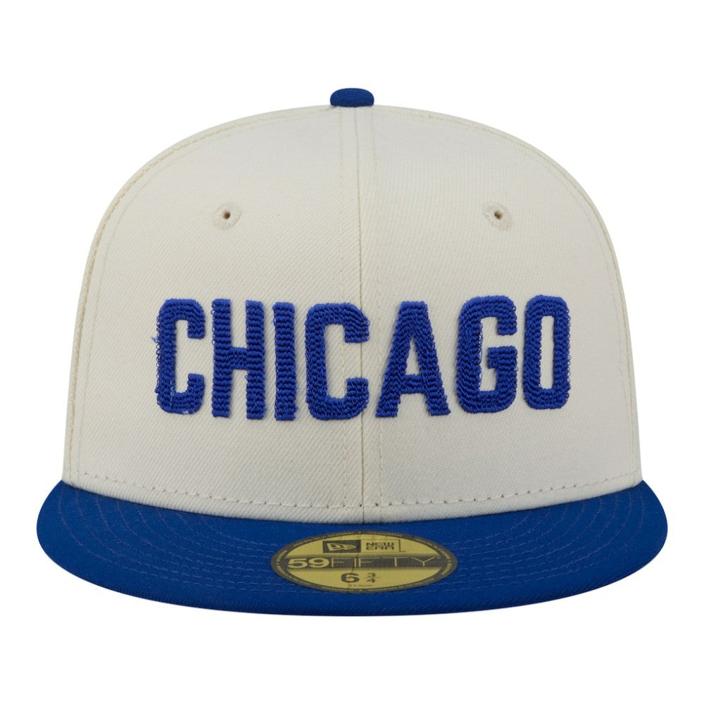 Cream Chicago Cubs New Era Two-Tone Stitch 59FIFTY Fitted Hat