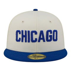 Cream Chicago Cubs New Era Two-Tone Stitch 59FIFTY Fitted Hat