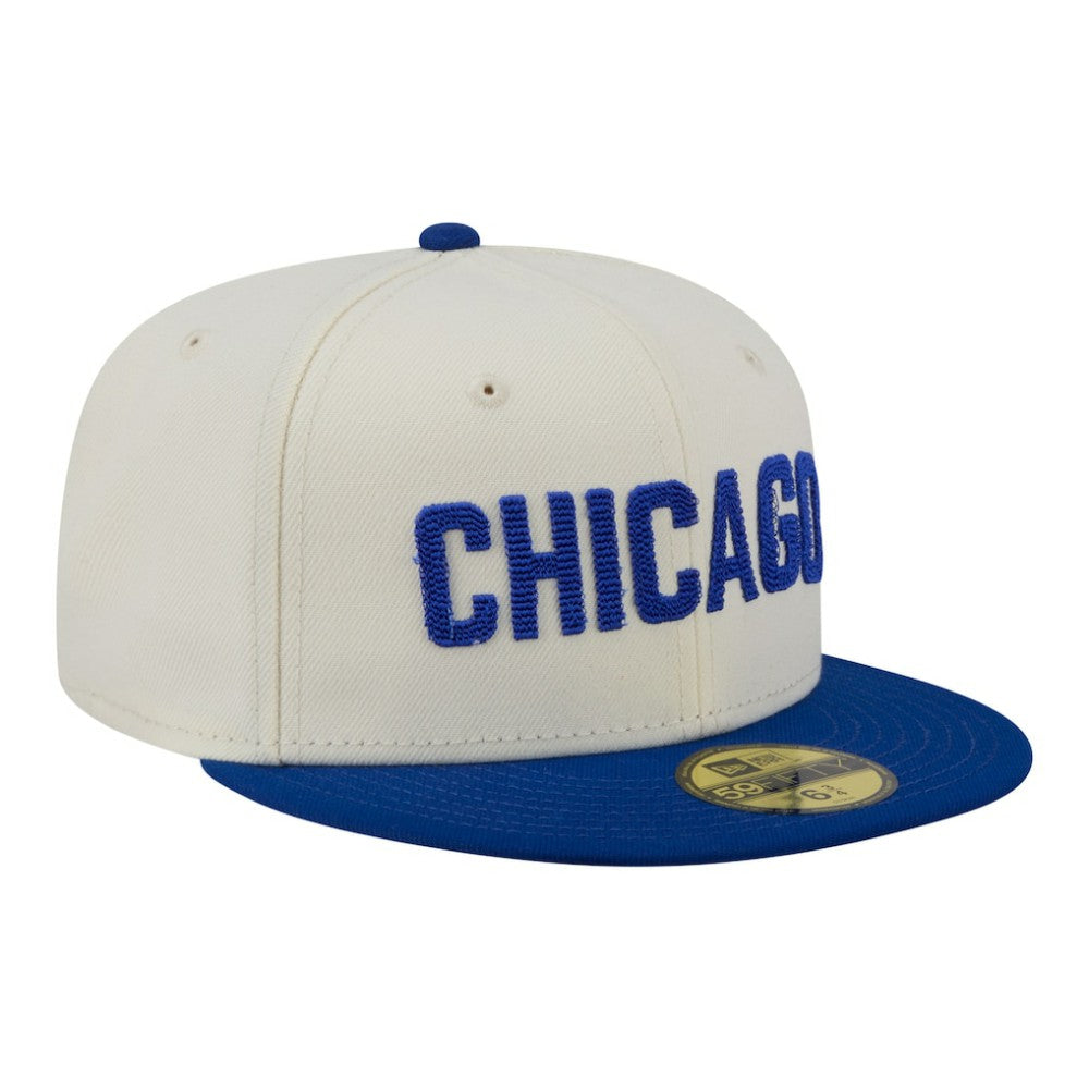 Cream Chicago Cubs New Era Two-Tone Stitch 59FIFTY Fitted Hat