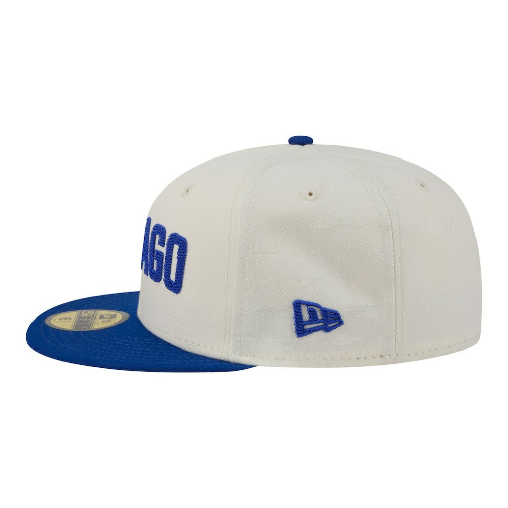 Cream Chicago Cubs New Era Two-Tone Stitch 59FIFTY Fitted Hat