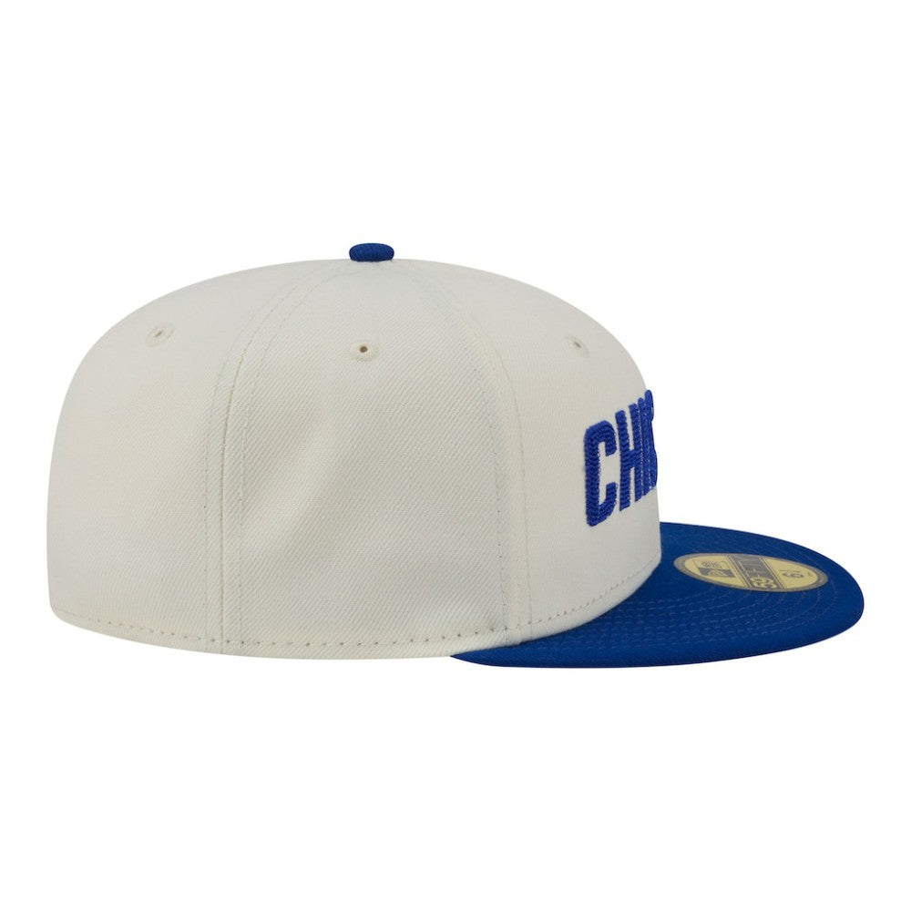 Cream Chicago Cubs New Era Two-Tone Stitch 59FIFTY Fitted Hat
