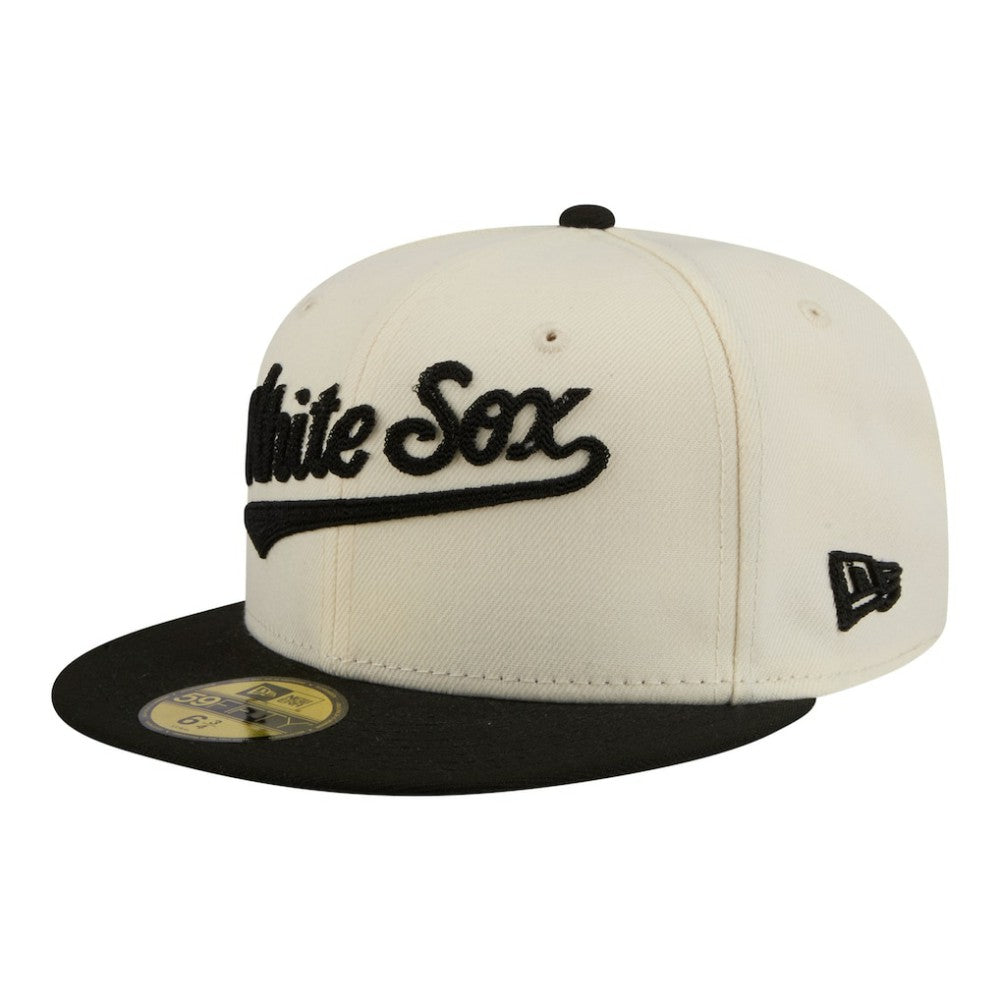Cream Chicago White Sox New Era Two-Tone Stitch 59FIFTY Fitted Hat