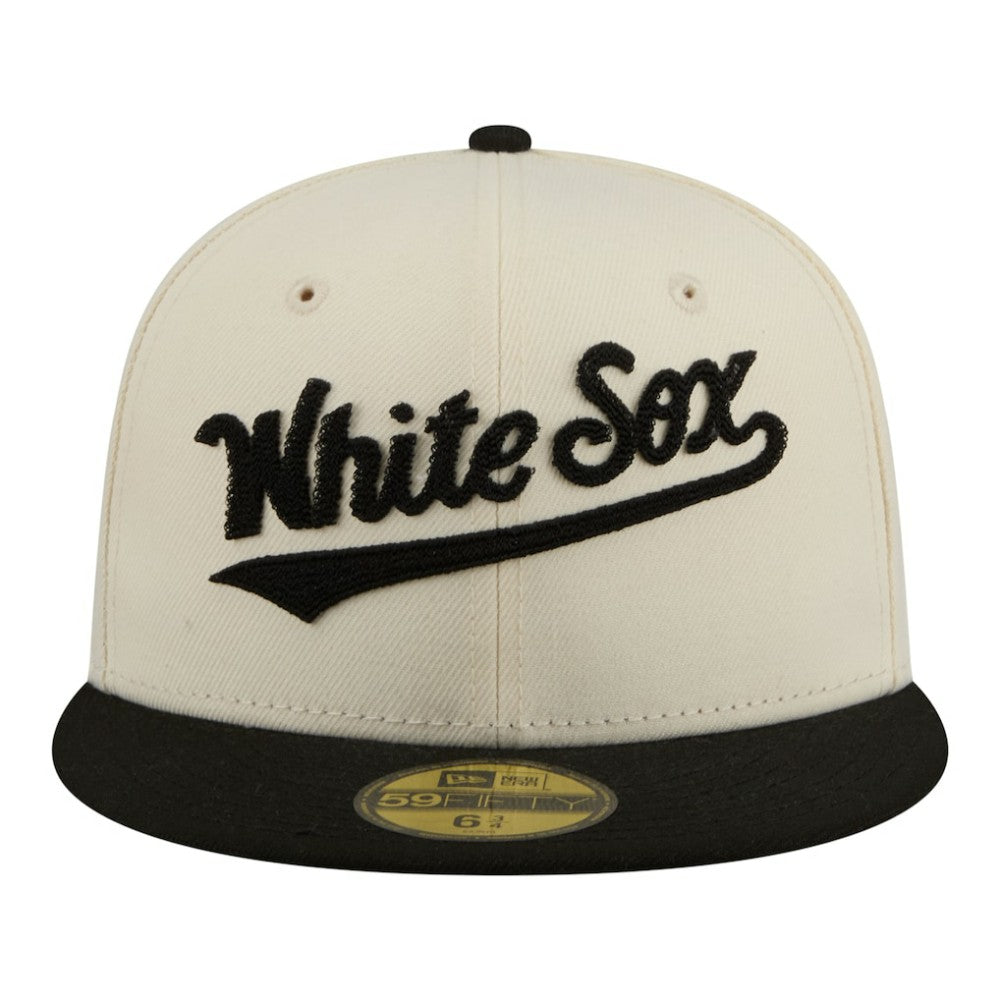 Cream Chicago White Sox New Era Two-Tone Stitch 59FIFTY Fitted Hat