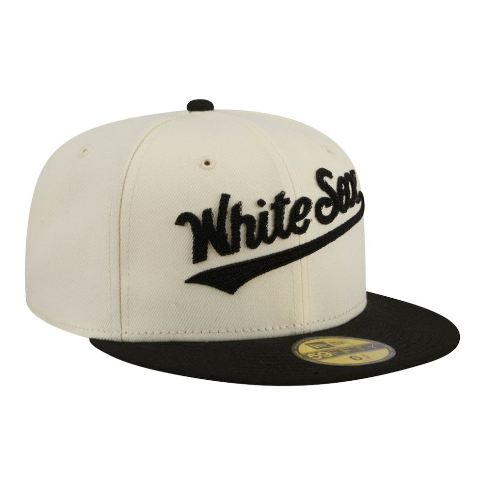 Cream Chicago White Sox New Era Two-Tone Stitch 59FIFTY Fitted Hat