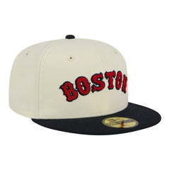 Cream Boston Red Sox New Era Two-Tone Stitch 59FIFTY Fitted Hat