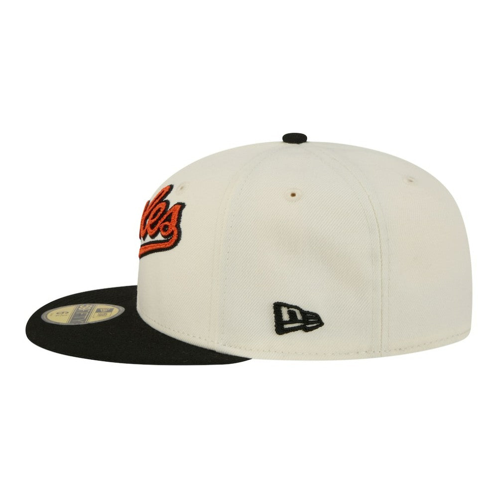 Cream Baltimore Orioles New Era Two-Tone Stitch 59FIFTY Fitted Hat