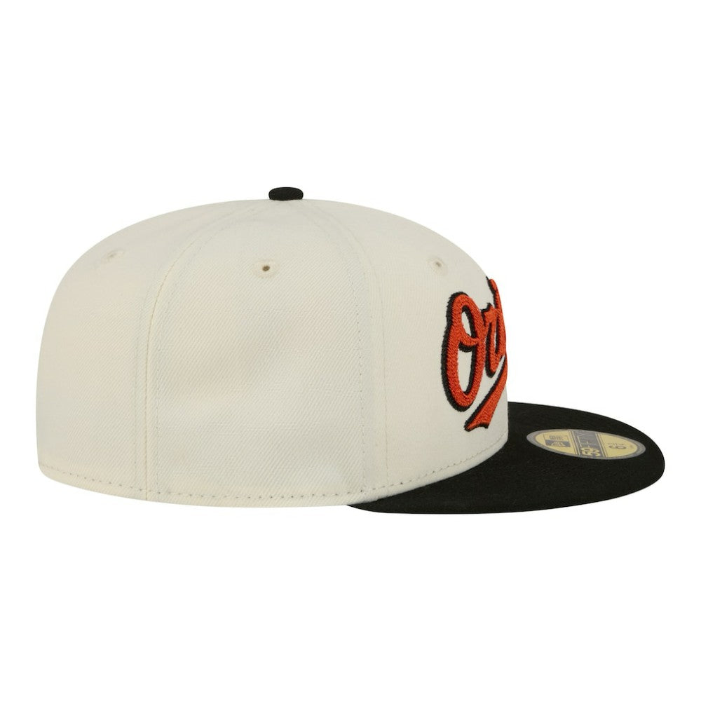 Cream Baltimore Orioles New Era Two-Tone Stitch 59FIFTY Fitted Hat