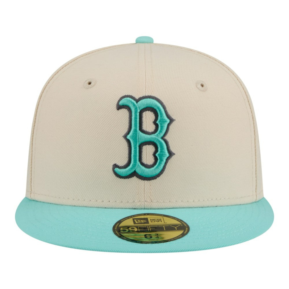 Light Beige/Turquoise Boston Red Sox New Era Two-Tone Color Pack 59FIFTY Fitted Hat