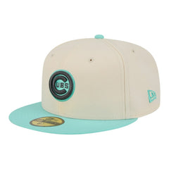 Light Beige/Turquoise Chicago Cubs New Era Two-Tone Color Pack 59FIFTY Fitted Hat