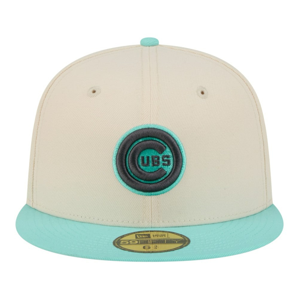 Light Beige/Turquoise Chicago Cubs New Era Two-Tone Color Pack 59FIFTY Fitted Hat