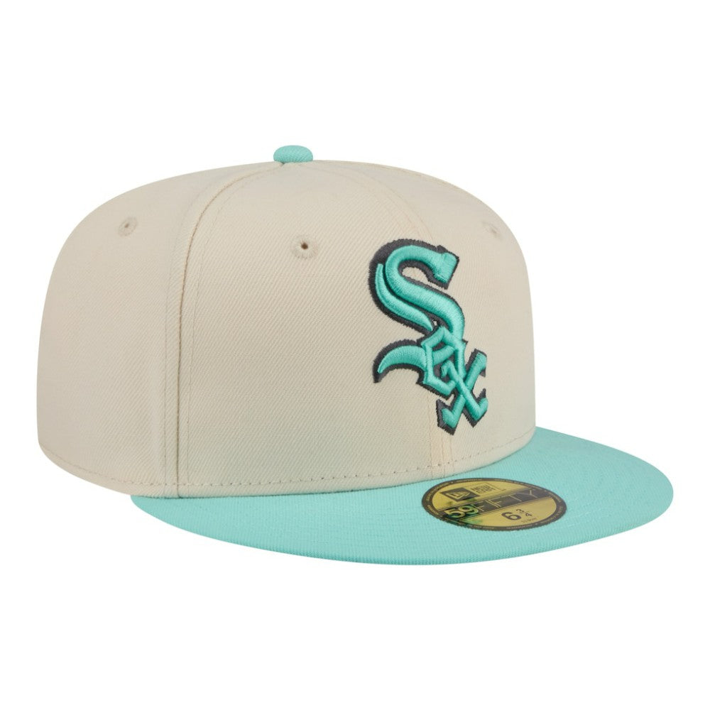 Light Beige/Turquoise Chicago White Sox New Era Two-Tone Color Pack 59FIFTY Fitted Hat