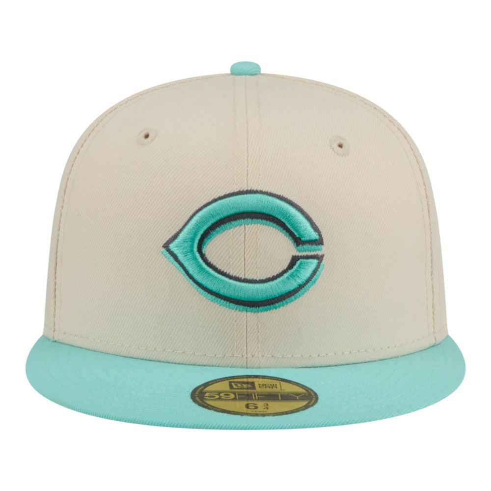 Light Beige/Turquoise Cincinnati Reds New Era Two-Tone Color Pack 59FIFTY Fitted Hat