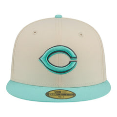 Light Beige/Turquoise Cincinnati Reds New Era Two-Tone Color Pack 59FIFTY Fitted Hat