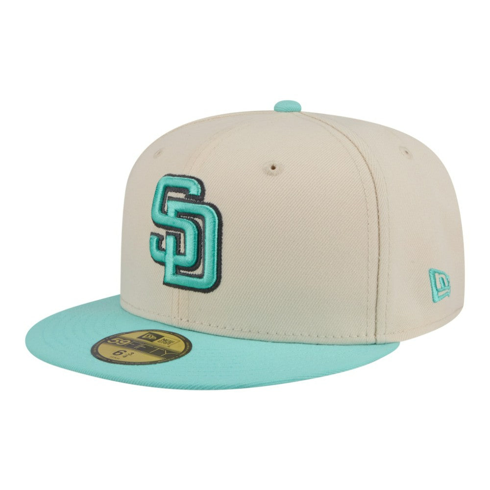 Light Beige/Turquoise San Diego Padres New Era Two-Tone Color Pack 59FIFTY Fitted Hat