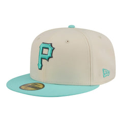 Light Beige/Turquoise Pittsburgh Pirates New Era Two-Tone Color Pack 59FIFTY Fitted Hat