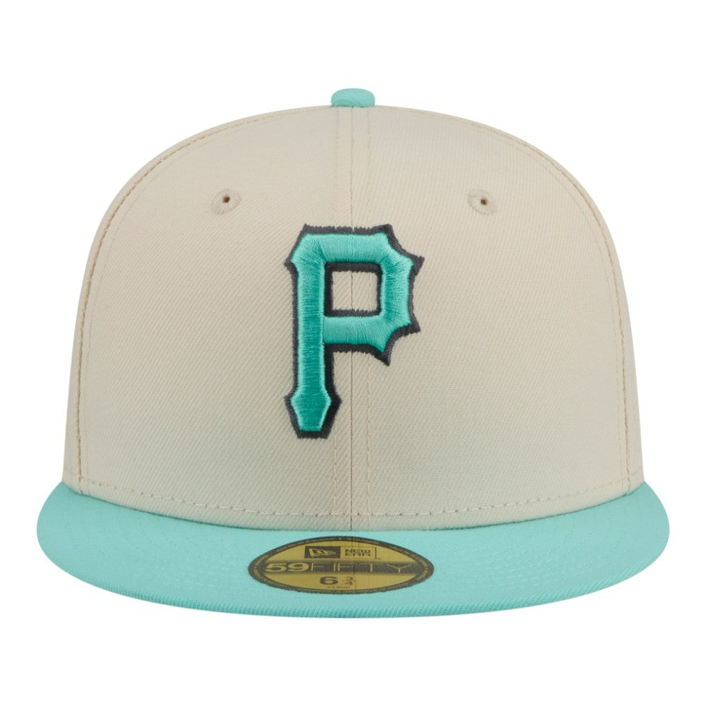 Light Beige/Turquoise Pittsburgh Pirates New Era Two-Tone Color Pack 59FIFTY Fitted Hat