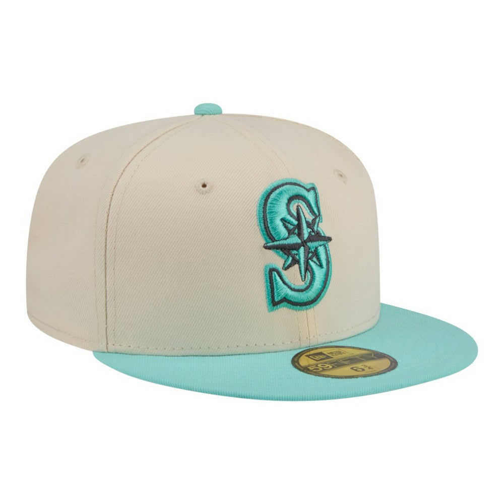 Light Beige/Turquoise Seattle Mariners New Era Two-Tone Color Pack 59FIFTY Fitted Hat