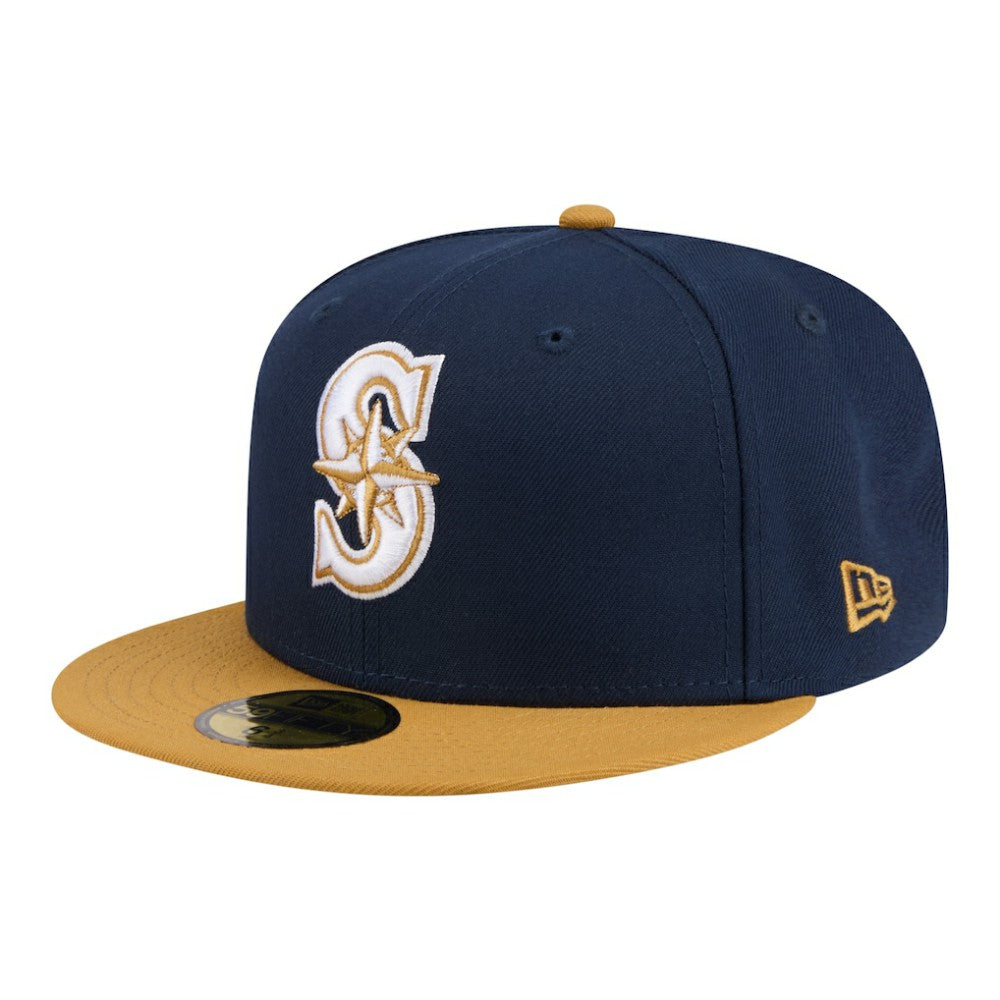 Navy/Khaki Seattle Mariners New Era Two-Tone Color Pack 59FIFTY Fitted Hat