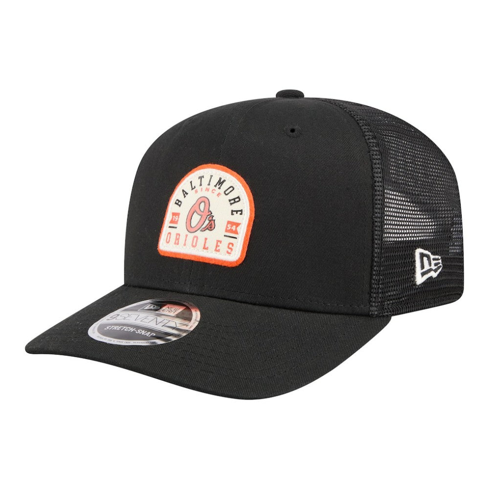 Black Baltimore Orioles New Era Alternate Logo Contest 9SEVENTY Adjustable Trucker Hat