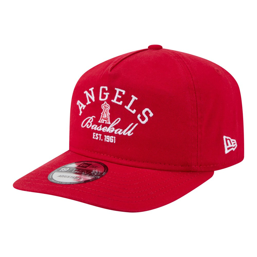 Red Los Angeles Angels New Era Stacked 19TWENTY Adjustable Hat