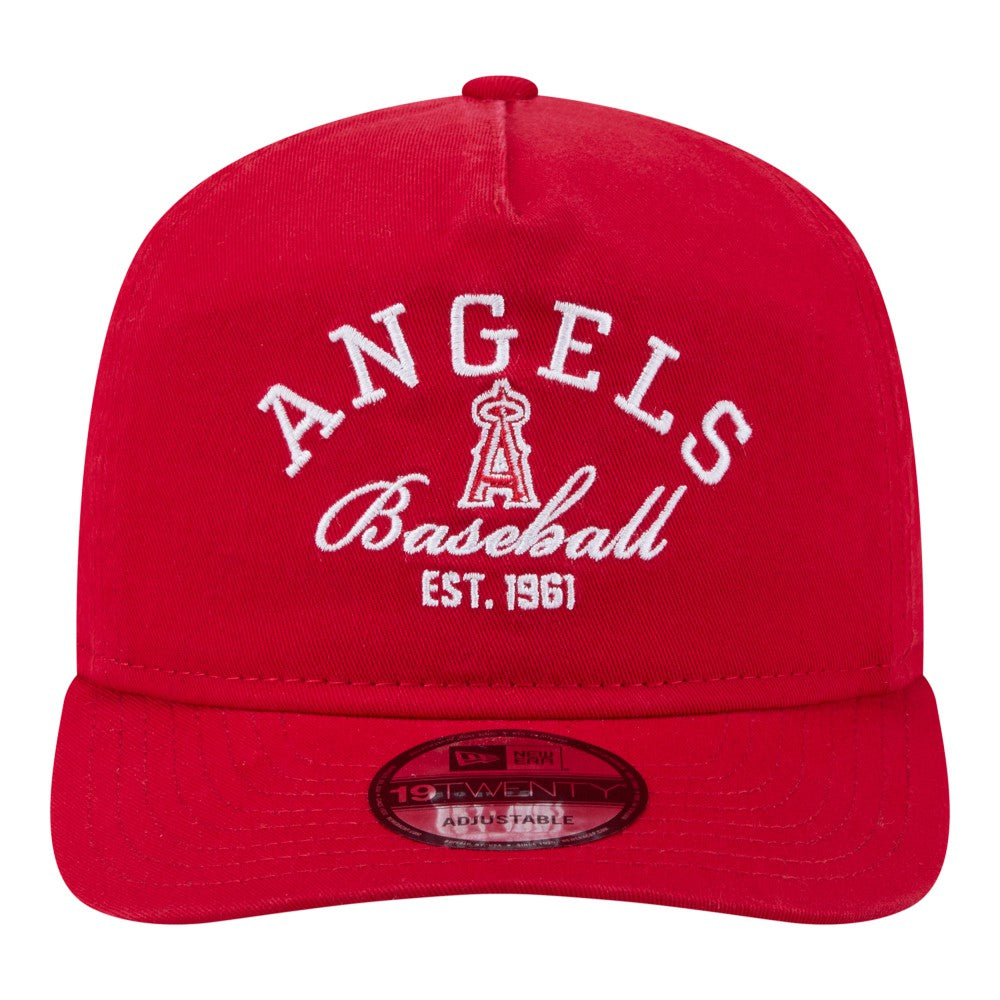 Red Los Angeles Angels New Era Stacked 19TWENTY Adjustable Hat
