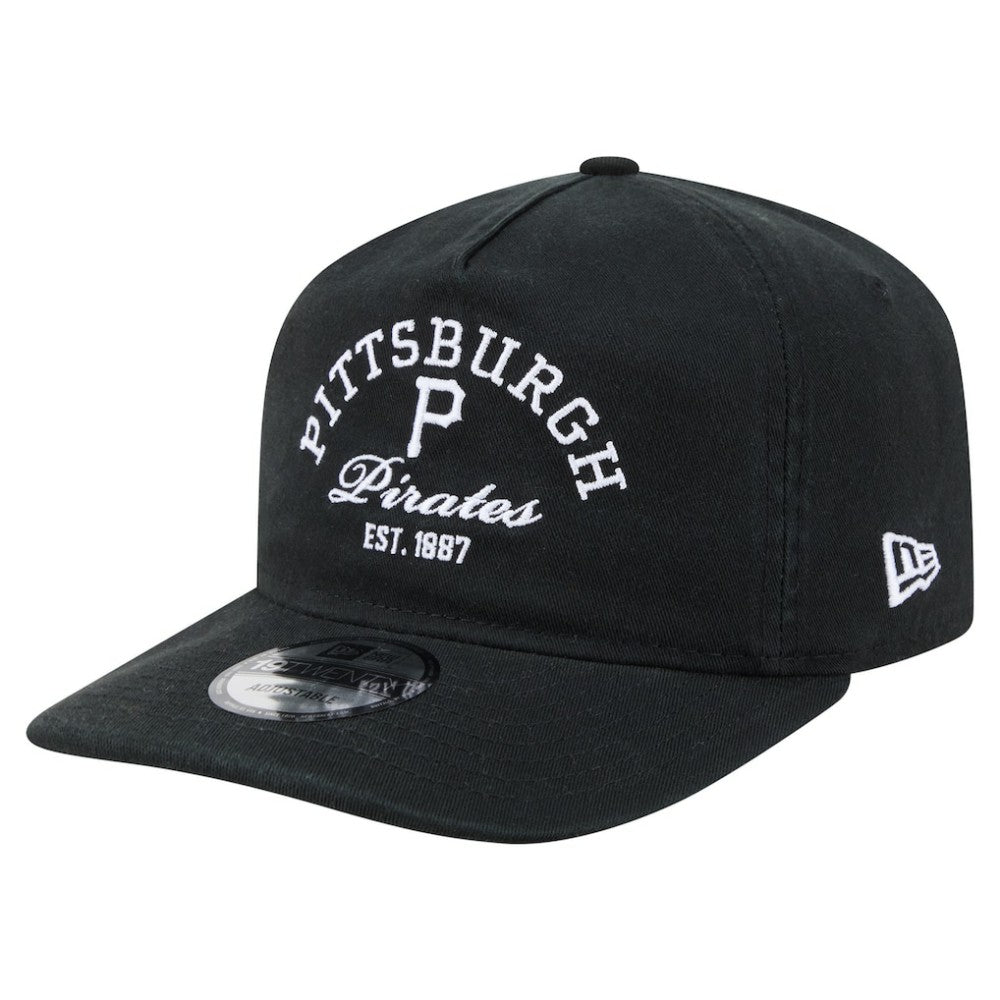 Black Pittsburgh Pirates New Era Stacked 19TWENTY Adjustable Hat