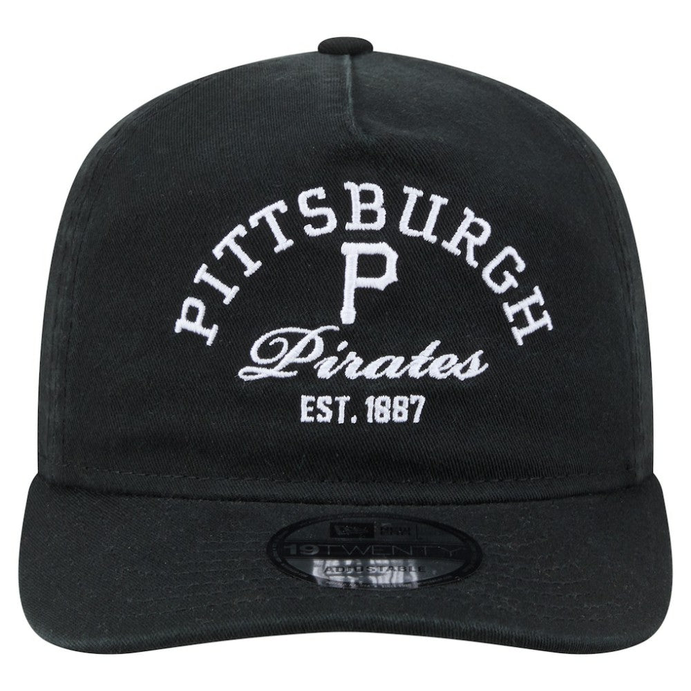 Black Pittsburgh Pirates New Era Stacked 19TWENTY Adjustable Hat