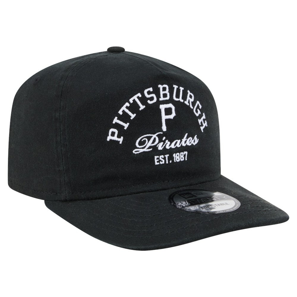 Black Pittsburgh Pirates New Era Stacked 19TWENTY Adjustable Hat