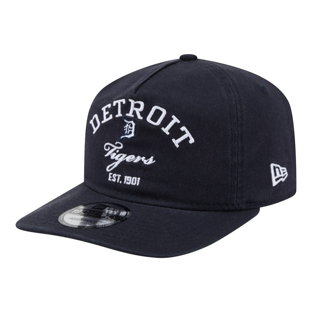 Navy Detroit Tigers New Era Stacked 19TWENTY Adjustable Hat
