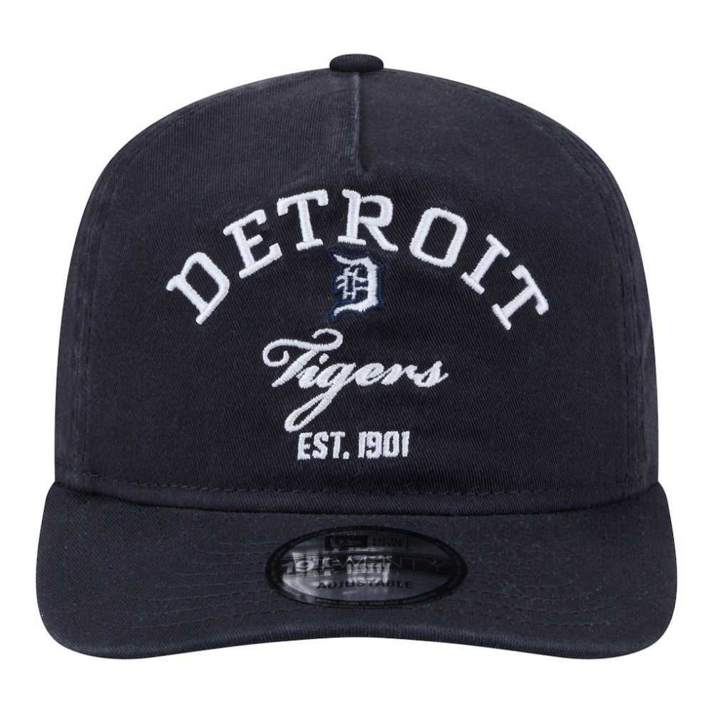 Navy Detroit Tigers New Era Stacked 19TWENTY Adjustable Hat