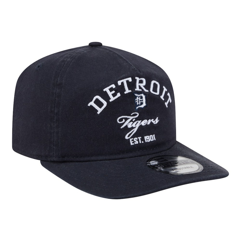 Navy Detroit Tigers New Era Stacked 19TWENTY Adjustable Hat