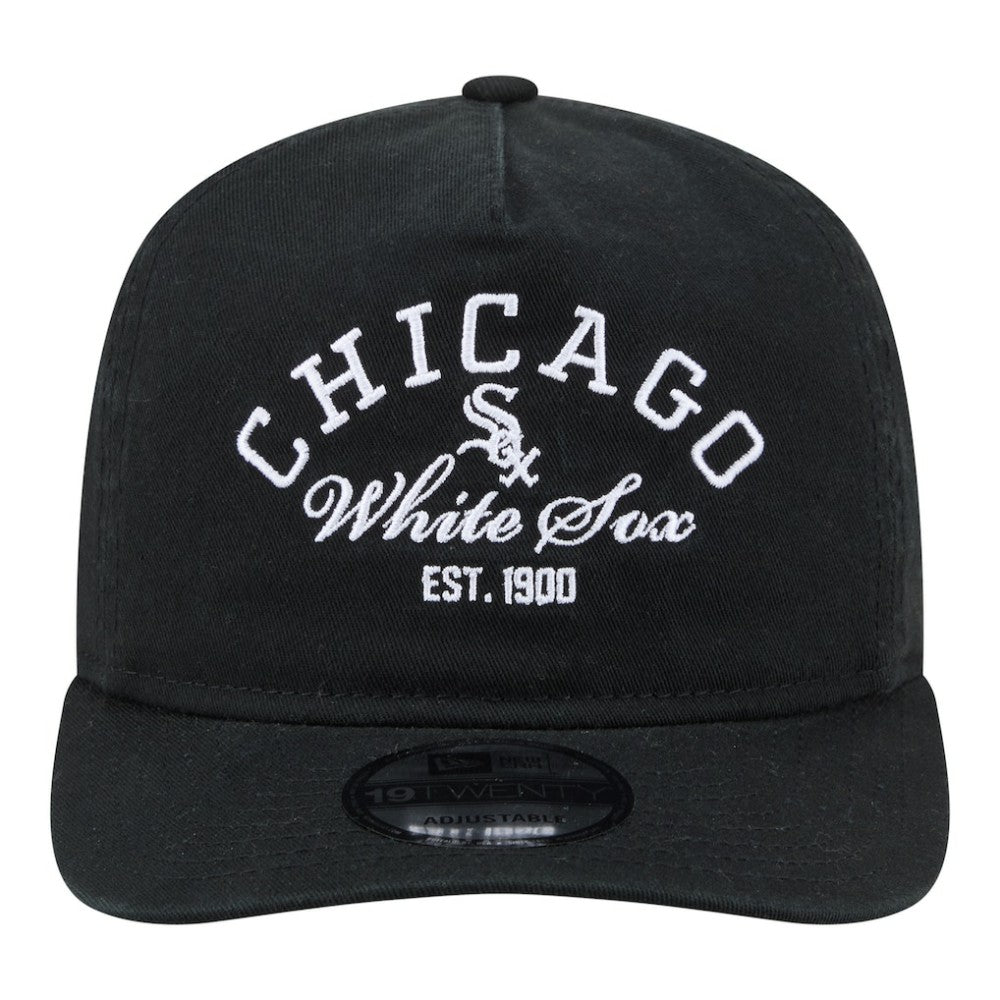 Black Chicago White Sox New Era Stacked 19TWENTY Adjustable Hat