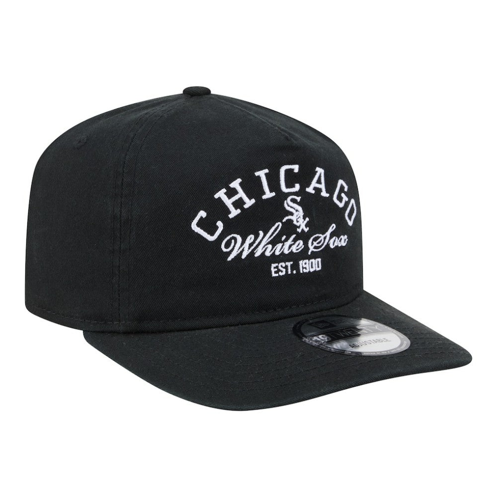 Black Chicago White Sox New Era Stacked 19TWENTY Adjustable Hat