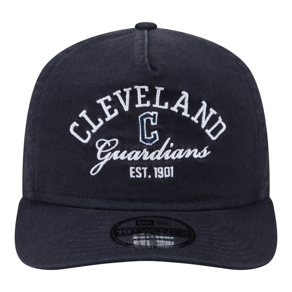 Navy Cleveland Guardians New Era Stacked 19TWENTY Adjustable Hat