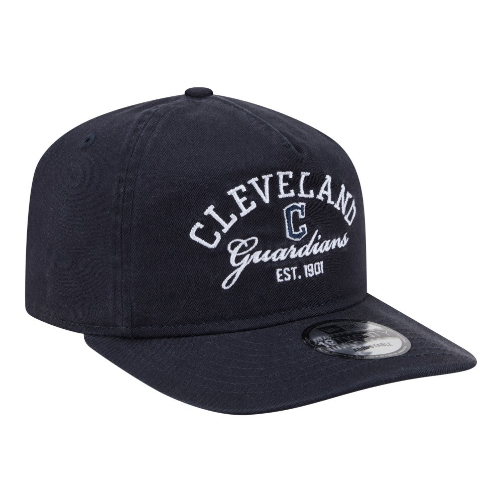 Navy Cleveland Guardians New Era Stacked 19TWENTY Adjustable Hat