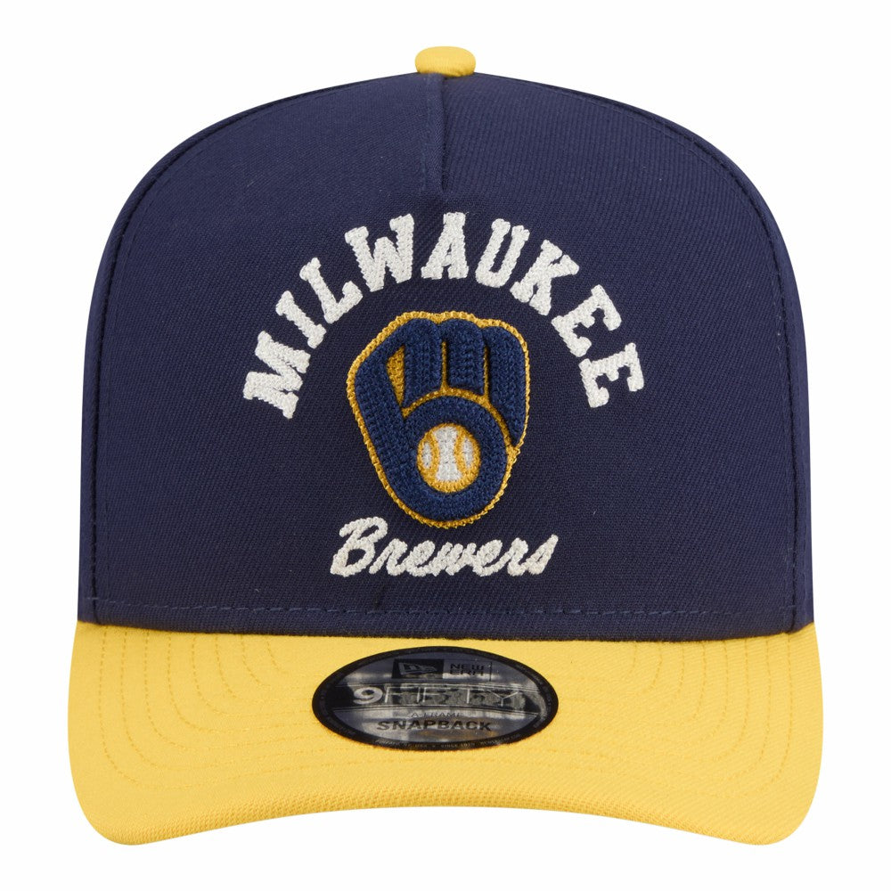 Navy/Gold Milwaukee Brewers New Era Arched A-Frame 9FIFTY Adjustable Hat