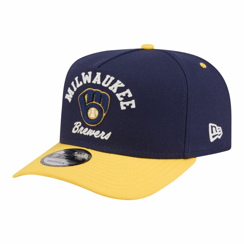 Navy/Gold Milwaukee Brewers New Era Arched A-Frame 9FIFTY Adjustable Hat