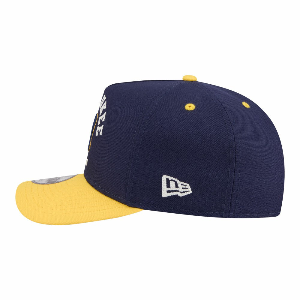 Navy/Gold Milwaukee Brewers New Era Arched A-Frame 9FIFTY Adjustable Hat