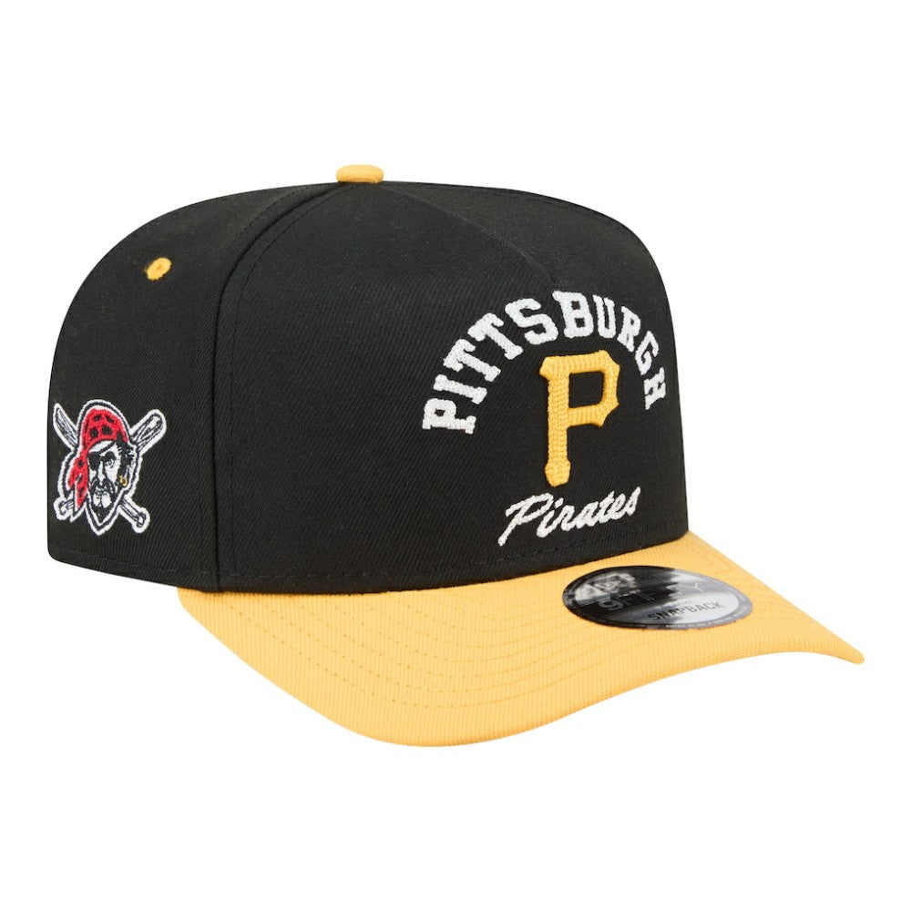 Black/Gold Pittsburgh Pirates New Era Arched A-Frame 9FIFTY Adjustable Hat