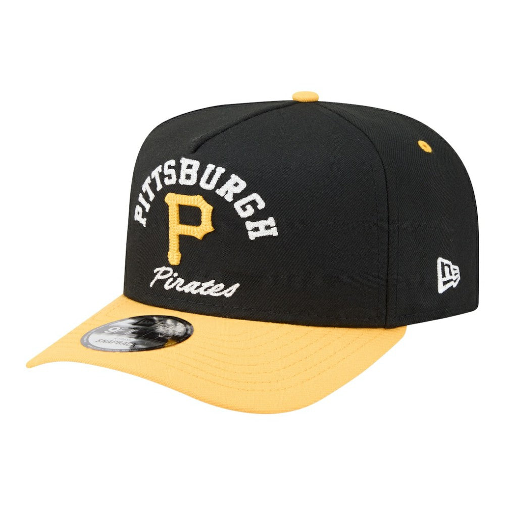 Black/Gold Pittsburgh Pirates New Era Arched A-Frame 9FIFTY Adjustable Hat