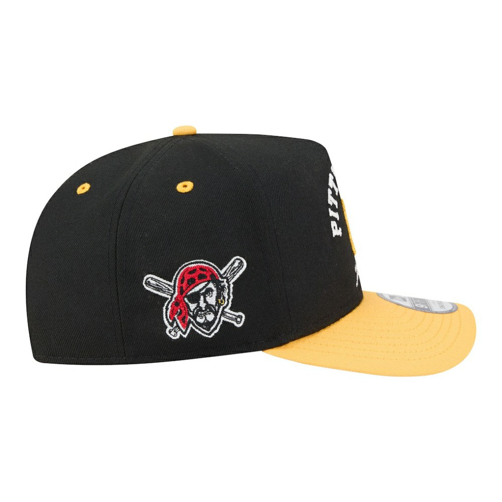 Black/Gold Pittsburgh Pirates New Era Arched A-Frame 9FIFTY Adjustable Hat